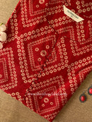 "Akshara" Red Bandhani Cotton kurta - Big Size