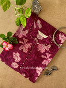 "Manikya" Wine Buttoned Cotton kurta - Big Size