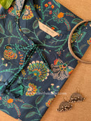 "Saba" Blue tassel Cotton kurta - Big Size - 3XL