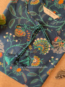 "Saba" Blue tassel Cotton kurta - Big Size - 3XL