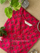"Sakina" Pink Cotton kurta - Big Size
