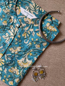 "Aabroo" Block Printed Cotton Short kurta