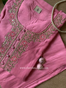 "Sufi" hand embroidered Silk Kurta Set(2pc)- L, XL