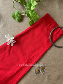 Red Slub Cotton Straight Pants