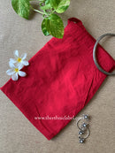 Maroon Slub Cotton Straight Pants