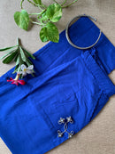 Blue Pure Cotton Straight Pants