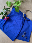 Blue Pure Cotton Straight Pants