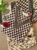 "Sukoon" Bagru Print Cotton Kurta Set with Cotton Dupatta(3pc)