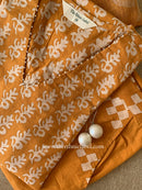 "Aftaab" Batik Print Cotton Kurta Set with Kota Doria Dupatta(3pc)