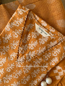 "Aftaab" Batik Print Cotton Kurta Set with Kota Doria Dupatta(3pc)