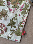 "Sukhee" Hand Block Printed Laced Cotton kurta