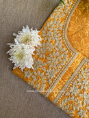 "Sehaj" Hand Block Printed Embroidered Cotton kurta