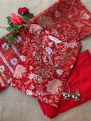 "Urvi" Cotton Kurta Set with Kota Doria Dupatta(3pc)