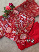 "Urvi" Cotton Kurta Set with Kota Doria Dupatta(3pc)