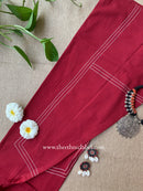"Shrishti" Red Collared "A" Line Cotton kurta