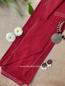 "Shrishti" Red Collared "A" Line Cotton kurta