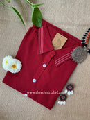"Shrishti" Red Collared "A" Line Cotton kurta