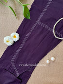"Shrishti" Purple Collared "A" Line Cotton kurta
