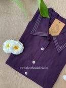 "Shrishti" Purple Collared "A" Line Cotton kurta