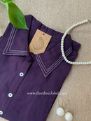 "Shrishti" Purple Collared "A" Line Cotton kurta