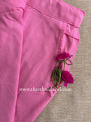 Pink Cotton Straight Pants