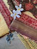 Brown Jaal Unstitched Chanderi Suit Set with Dupatta- 3pc