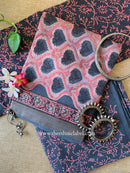 Purple Unstitched Chanderi Suit Set with Dupatta- 3pc