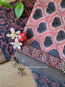 Purple Unstitched Chanderi Suit Set with Dupatta- 3pc