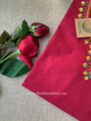 Zara Maroon Embroidered Cotton kurta