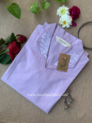 "Reeva" Lilac Embroidered Cotton kurta