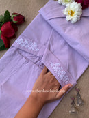 "Reeva" Lilac Embroidered Cotton kurta