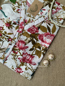 "Bageecha" Buttoned Cotton kurta - Big Size