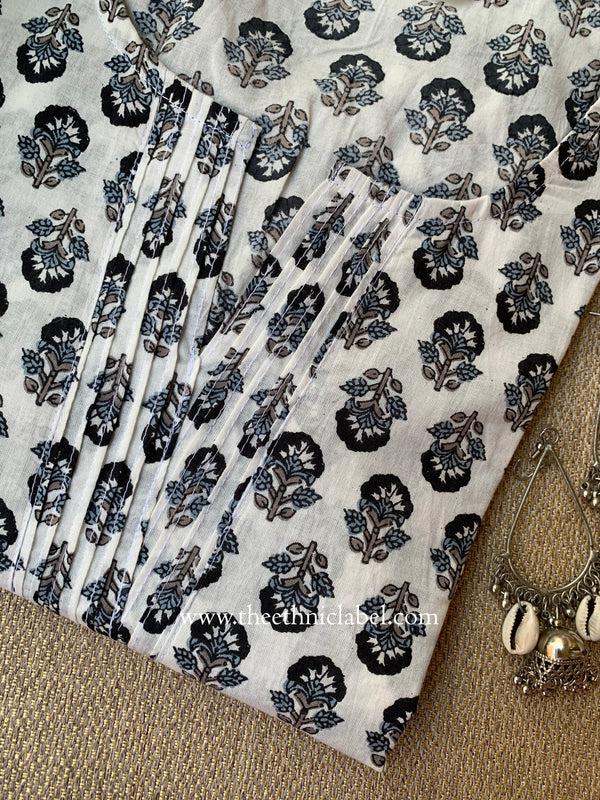 "Mriga" Hand Block Printed Cotton kurta