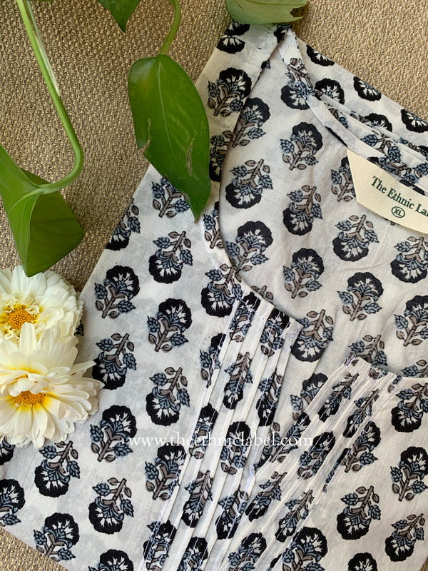 "Mriga" Hand Block Printed Cotton kurta