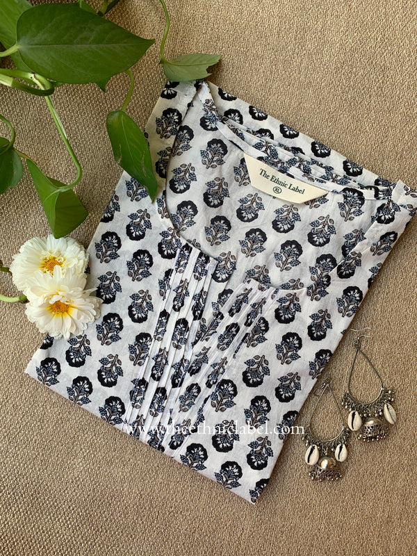 "Mriga" Hand Block Printed Cotton kurta