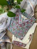 "Sagarika" Cotton Kurta Set with Kota Doria Dupatta(3pc)