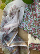 "Sagarika" Cotton Kurta Set with Kota Doria Dupatta(3pc)