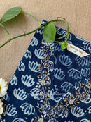 "Manara" Hand Embroidered Block Printed Cotton kurta - 4XL, 5XL