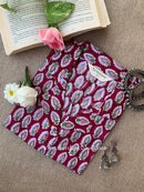 "Rhea" Block Printed Cotton Top