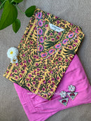 "Sona" Hand Block Printed Kurta with Afghan Pant-2pc