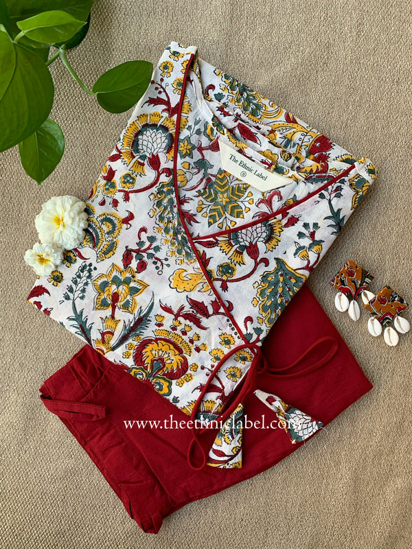 "Prishita" Hand Block Printed Kurta with Straight Pant-2pc