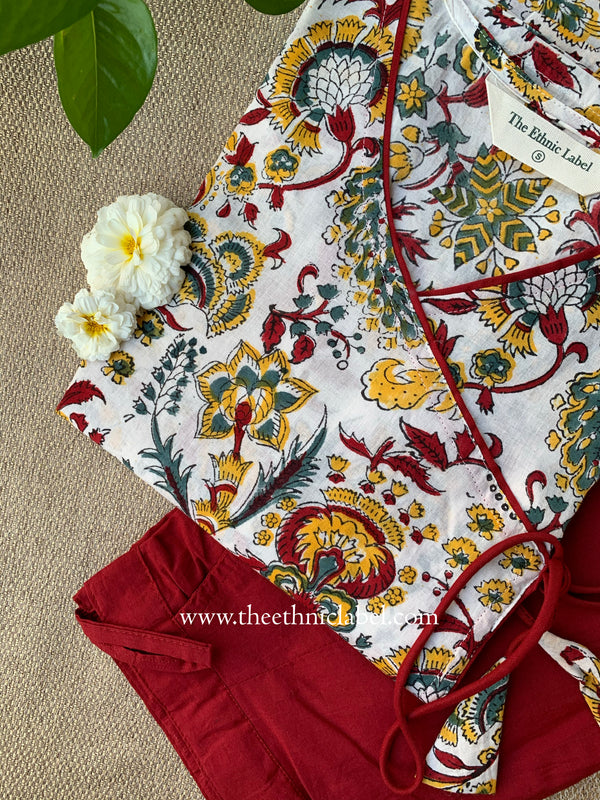 "Prishita" Hand Block Printed Kurta with Straight Pant-2pc