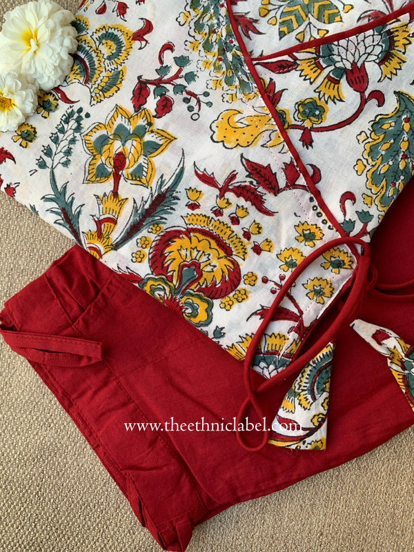 "Prishita" Hand Block Printed Kurta with Straight Pant-2pc