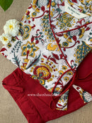 "Prishita" Hand Block Printed Kurta with Straight Pant-2pc