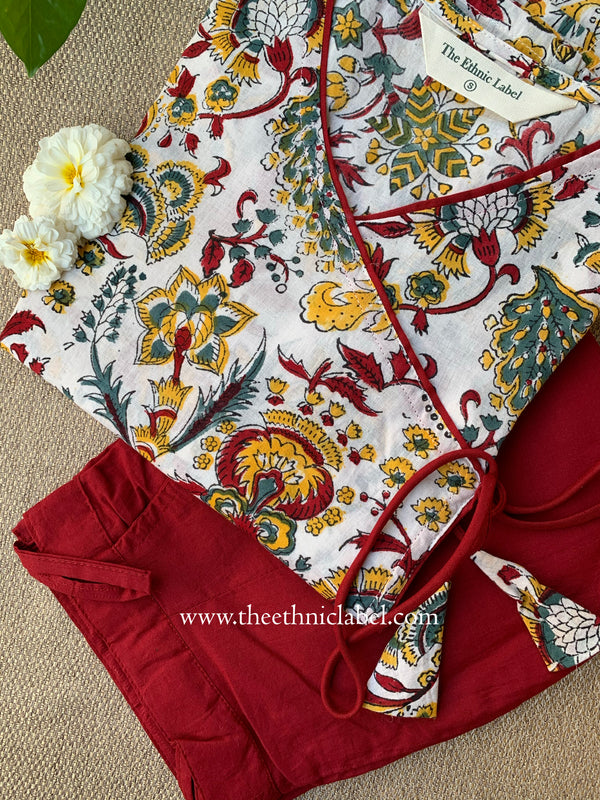 "Prishita" Hand Block Printed Kurta with Straight Pant-2pc