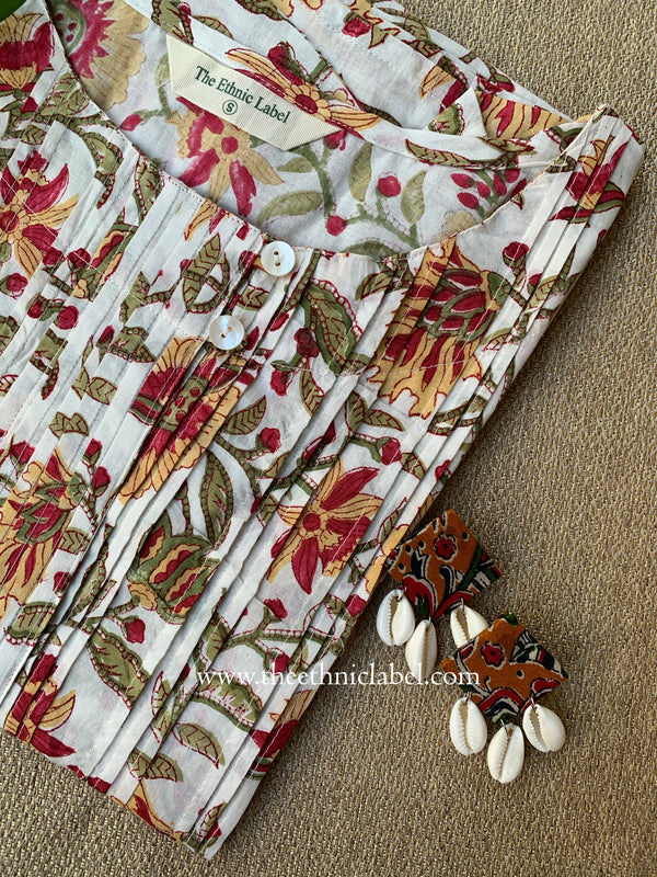 "Shireen" Hand Block Printed Cotton kurta