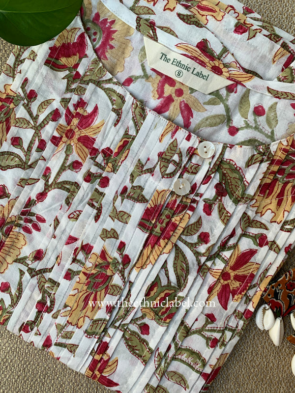 "Shireen" Hand Block Printed Cotton kurta