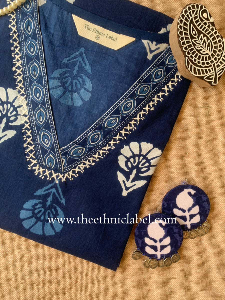 Vintage Indian Hand Embroidered Cotton Kurta