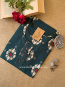 "Fursat" Green Printed Cotton kurta