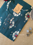 "Fursat" Green Printed Cotton kurta